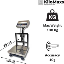 KiloMaxx KM-21, 100Kg With Ultrabright Display For Shops Stores or Industrial Uses 14*14" Weighing Scale image 2