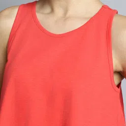 cult Women Solid Round Neck Pure Cotton Orange T-Shirt image 5