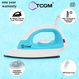 tcgm Automatic iron with extra long wire and LED power indicator, 1000 W Dry Iron image 5