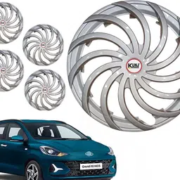 kunj autotech 14 Inch Wheel Cover Cap for I-10 Grand Nios Silver Wheel Cover For Hyundai Grand i10 Nios Era Petrol-picture-23