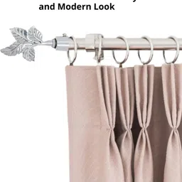 inkart Silver Curtain Knobs, Rod Rail Bracket Metal image 2