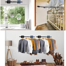 roborich Steel Wall Cloth Dryer Stand 6T-FLAT-BLACK-FLIP-68 image 3