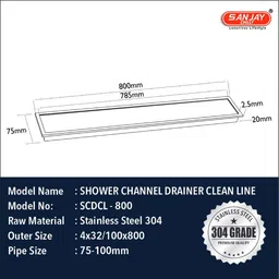 sanjay chilly Floor Stainless Steel Push Down Strainer image 2