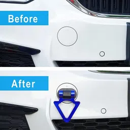 auto mt Blue-Triangle Dummy-Tow Hook, Universal for Car Bumper Sticker Rear, Tow Strap Front and Rear Mount Towing Hook image 5