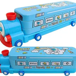 lanellie Double Decker Bus Space Travel Art Metal Pencil Box-picture-22