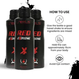 neel’s RED EXTREME Deodorant PACK OF 3 Body Spray - For Men (600 ml) Body Spray - For Men image 2