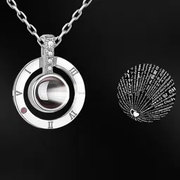 rkb sales 100 Languages I Love You Necklace/Pendant for Women and Girl Silver Crystal Silver Pendant-picture-31