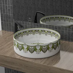 flipkart smartbuy Moroccan Premium Ceramic Counter top basin (15X15X5 INCH) 6658 smart Table Top Basin image 3