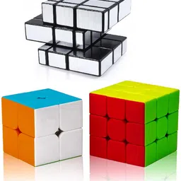 d eternal Cube 2X2 3x3 and Silver Mirror High Speed Stickerless Magic Cubes Combo-picture-28
