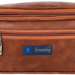 Swanky Leather Waist Pack Travel bag for Money|Belt| Cards| Mobile|Documents|Books And Bills Dairy Pouch Cross Side Bags for men Women. With Belt Stylish Waist Luggage Accessories With Trust Unisex PU Waist Pack bag with Belt for travel-picture-12
