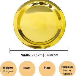 spilbox Brass plain Vadi thattu-Large|Plate for Vessel Lid|Polished Cover for Containers Sectioned Plate image 4