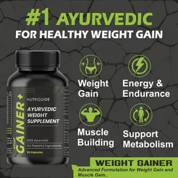 nutri guide New and Improved Formula Weight Gainer+ Muscle Mass Gainer I 100% Ayurvedic Weight Gainers/Mass Gainers image 5