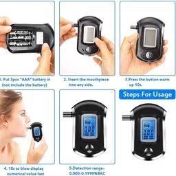 digimetrix Digital Alcohol Tester AT6000 with LED Display & 5 Extra Mouthpieces Analytical Scale image 4