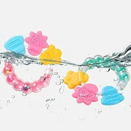 mahikrite Baby Rattles Teether Toys, Grasping Toy Sensory Teething Rattle, Boiled Disinfection for Infant Newborn Baby Toddler (Pink) Teether image 3