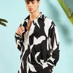 mascln sassafras Men Relaxed Fit Fit Printed Lapel Collar Casual Shirt image 2