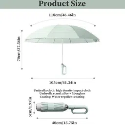 tazomi UV protection outside down design 3-fold Automatic Open Travel Umbrella image 2