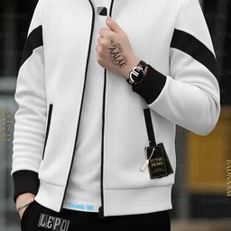 futse peno Men Striped Casual Jacket image 4