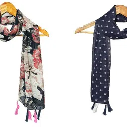 mss fashion Printed Chiffon Women Multicolor Stole, Scarf, Fancy Scarf-picture-12