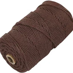 asunfish Macrame Cord 3mm 60 Mtr Brown 4 Stands Twisted Cord 100% Natural Cotton Rope image 2