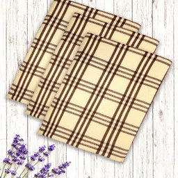 athom living Yellow Cotton Checkered 215 GSM Bath Towels Pack of 3 image 1