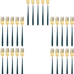 kitchease Luxury Gold Dinner & Cutlery Forks - Dishwasher Safe for Home & Restaurant Stainless Steel Dinner Fork Set-picture-36