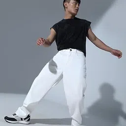 nalaka Men Loose Fit Mid Rise White Jeans-picture-25