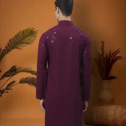 jompers Men Floral Print Viscose Rayon Straight Kurta image 3