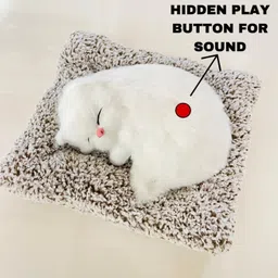 sainathsell Sleeping Cat Soft Toys with Sound for Car Dashboard,Office Desk,Home Decor item Decorative Showpiece - 18 cm image 5