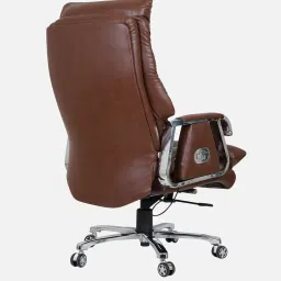 casacraft from pepperfry Fortuna Leatherette Executive Chair In Brown Colour image 5