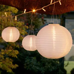 shuang you Hanging paper White Lantern 10Pack of L 12 inch 64 White Paper Hanging Lantern-picture-18