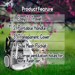 plushmate Black, Grey Backpack Pet Carrier image 5