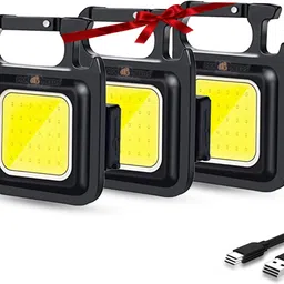daily needs shop Rechargeable Keychain Mini Pocket LED Torch Lantern Magnet 6 hrs Lantern Emergency Light image 1