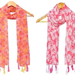stolevilla Printed Chiffon Women Multicolor Scarf, Stole, Fancy Scarf-picture-26