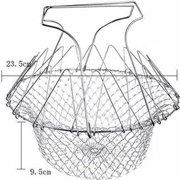 shreejiih Foldable Magic Strainer Stainless Steel Fruit & Vegetable Basket image 2