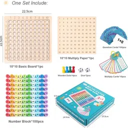 chocozone Multiplication Board with Flash Card Table Recite Learning Toys for 6+ Year old Educational Board Games image 3