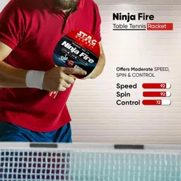 stag global Ninja Fire Racket Multicolor Table Tennis Racquet image 3