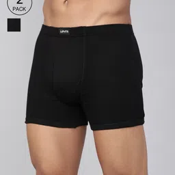 levi's Pack of 2 Contoured Double Pouch, Tag Free & Smartskin Technology Style# 010 Comfort Solid Men Trunk-picture-24