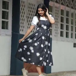 muskan fab Women Black Dungaree image 4