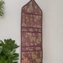 bharat retail inc 3 Pockets,Magazine Holder,NotePad Holder, Wall Hanging Pockets Brown Accessories Organizer image 3
