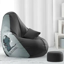 beannie 5XL Premium, Designer - Slackers Lounge Theme-Yah I am listening - Printed Teardrop Bean BagWith Bean Filling-picture-13