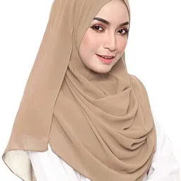 aedo pedo Solid Georgette Women Multicolor Scarf image 3