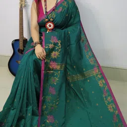 saree star Self Design Tant Cotton Silk Saree image 2