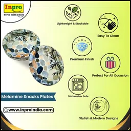 inpro Serve Snacks in Style with our Melamine Floral Plates Addition to Your Dinner! Quarter Plate image 3