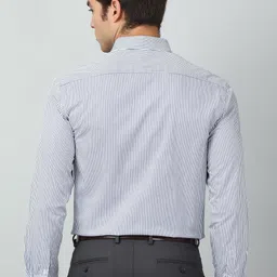 arrow Men Slim Fit Striped Cut Away Collar Formal Shirt image 4