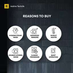 realme techlife 7 kg In-built Heater with ExpertWash Fully Automatic Front Load with In-built Heater Grey image 4