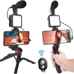 CHG Mobile Vlogging Kit with Microphone Tripod Stand and 36 LED Light Monopod-picture-11