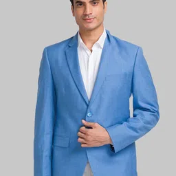 park avenue Men Solid Single Breasted Casual Blazer-picture-28