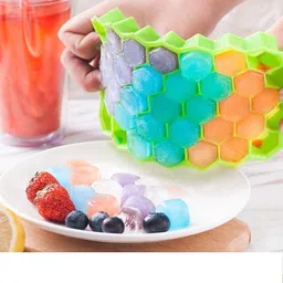 rbgiit Honeycomb 37 Cavity Ice Cube Tray for Whiskey Fridge Bar Soft Ice Cube Tray Multicolor Silicone Ice Ball Tray-picture-10