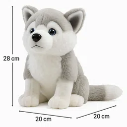printustaad Plush Husky Dog Stuffed Animal Puppy Soft Toy, Birthday Gift for Kids & Adult - 25 cm image 3