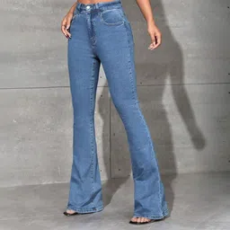 kotty Women Boot-Leg High Rise Blue Jeans image 1